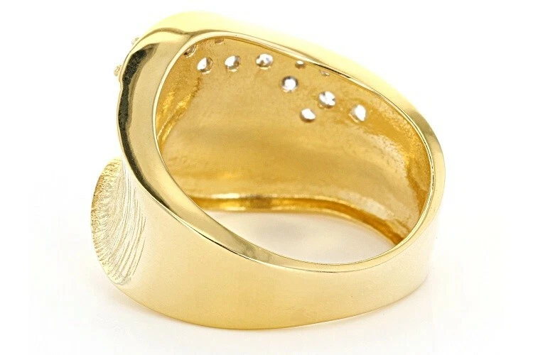 Moda Al Massimo 18K Yellow Gold Ovr Bronze Wide Wave w Bella Luce