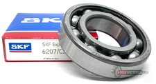 SKF 6207 DEEP GROOVE BALL BEARING, OPEN TYPE, NO SEALS 35x72x17 mm