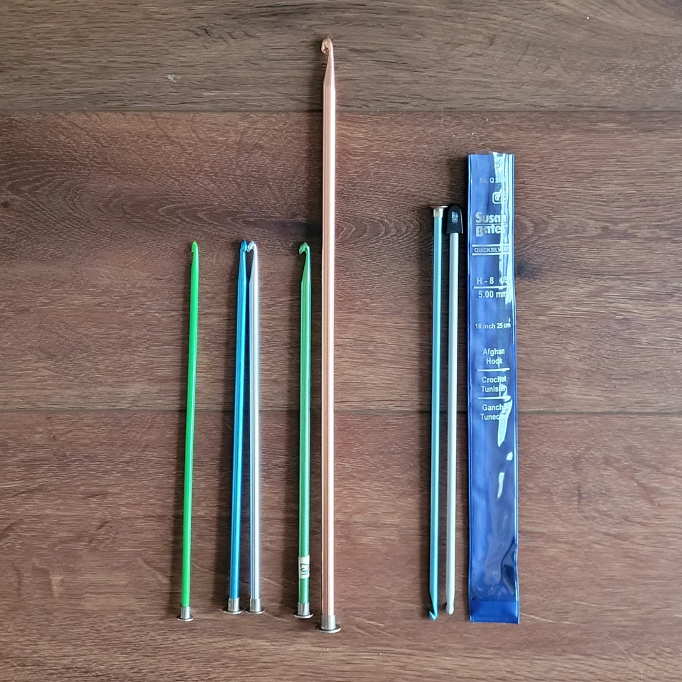 Lote Mixto Bates Boye Ganchos de Ganchillo Tunecinos Afganos EE. UU. 7 piezas ttl De Colección Foto 2 de 4