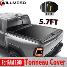 5.7Ft Tonneau Cover Truck Bed Cover Roll-up For 2009-2025 Dodge Ram 1500 Bed