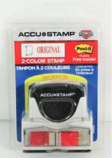 COSCO Accustamp 2-Color Original Stamp, with Post-it Flags Included
