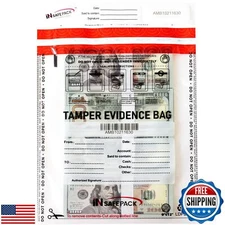 100PCS 9"x12" Business Bank Deposit Bags - High Level Security Tamper Evident