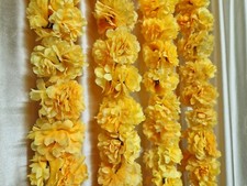 4 10ft Mid Orange Flower Garlands, Mandap & Menhdi Decor, Indian Asian Wedding