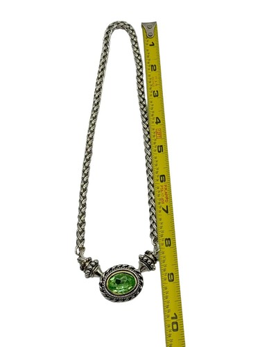 Grün Strass Silberfarbene Kette Magnet Halskette - Bild 4 von 11