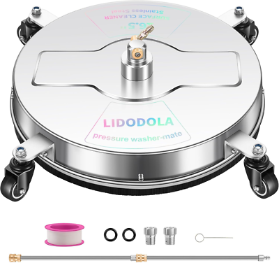 #ad #ad 16.5quot; Pressure Washer Surface Cleaner with 4 Wheels Stainless Steel Surface Cl $139.99