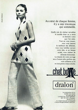 publicité Advertising  0922  1970    laines du Chat Botté   Dralon