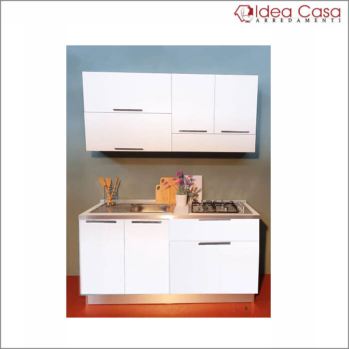 Cucina EMY 160 cm completa di lavello, cappa, scolapiatti cucina componibile