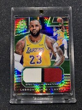/25 Green Prizm Refractor LeBron James Spectacular Swatches GU Jersey Patch Mint