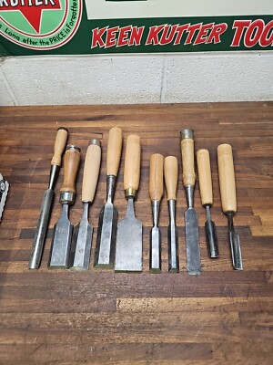 K339- Lot of 10 Vintage Antique Wood Chisels - BUCK etc | eBay