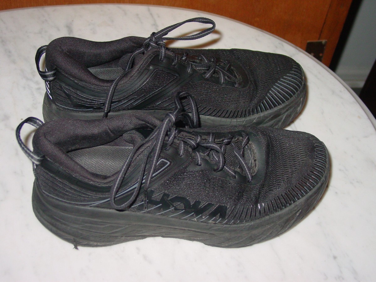 Mens Hoka One One Bondi 7 Black 1110518 Black Running Shoes! Size