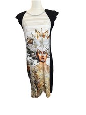 DESIGUAL Inspired CIRQUE DU SOLEIL Beautiful Women's Stretch Fitted Dress. Sz L