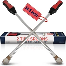 2 Pack 14.5" Tire Spoons Changing Tire Lever Tire Iron Bar Set Tire Repair Tool