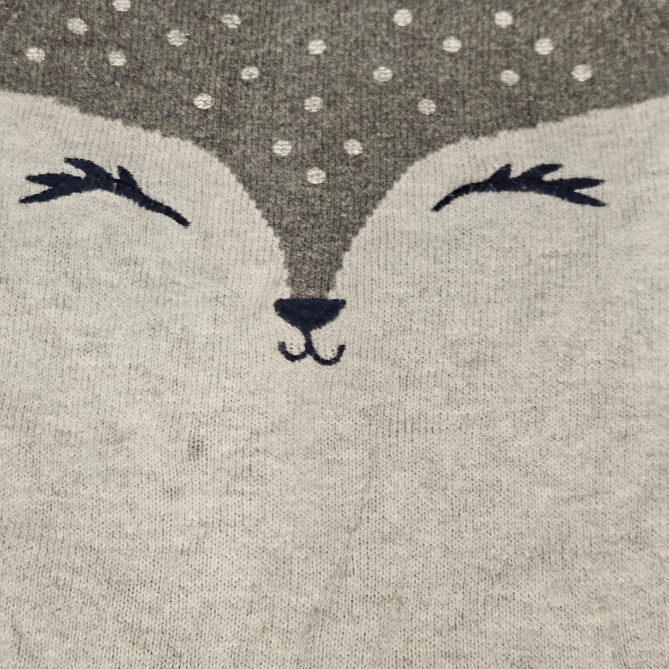 Vestido Suéter Gymboree Niño Niñas Gris Bosque Cara de Zorro Manga Larga 5T Foto 2 de 4