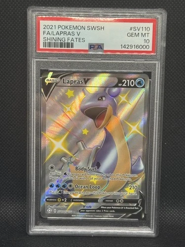 2021 Pokemon Lapras V PSA 10 SV110/SV122 Shining Fates Shiny Vault Holo Gem Mint