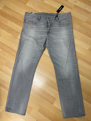 USED REPAIRED MEN DIESEL BUSTER STRETCH DENIM 0839N GREY STRAIGHT W38 L32 H7