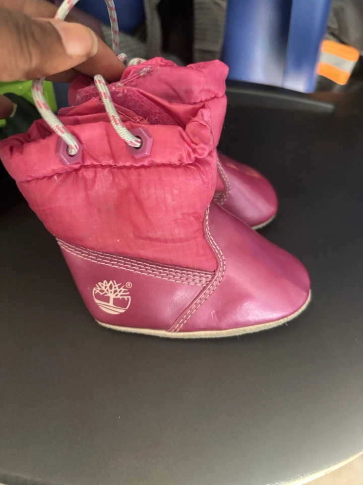 Bebé Timberland Botas Cuna Zapatos Rosa Talla 1c  Foto 2 de 4