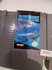 2 Nintendo family video games NES Snak Rattle n Roll +Silent Service  26327 wt12