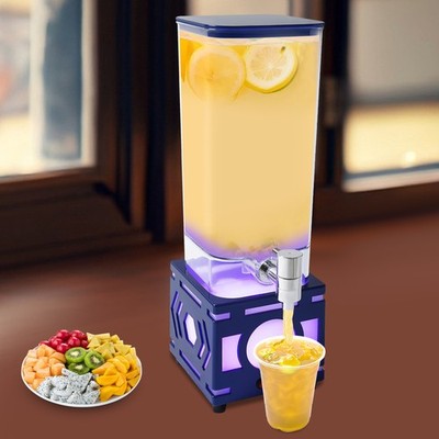 3L Beverage Dispenser, Dark Blue Cold Drinks Dispenser W/ Dynamic LED Ambiance