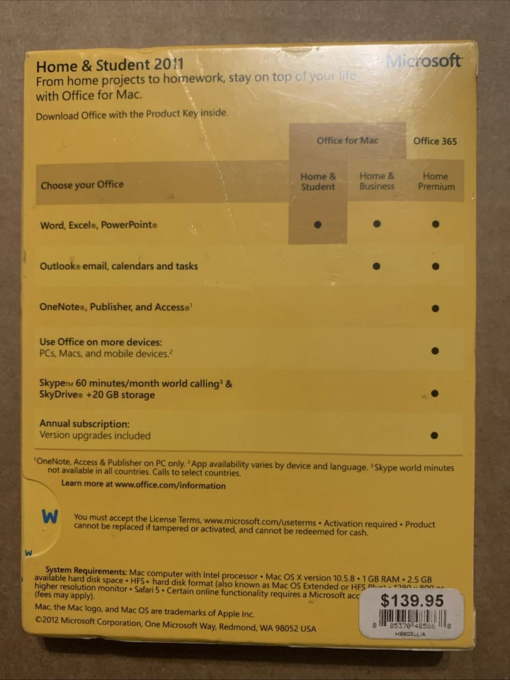 Microsoft Office 2011 for Mac Home & Student Key Card (1PC/1User) - Image 2 of 4