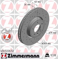 2X Zimmermann Bremsscheibe Vorderachse FüR Land Rover