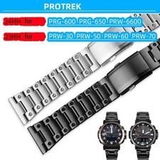 23 24mm for Casio PROTREK PRG-600 650 6600 30 50 60 70 Watchband Stainless Steel