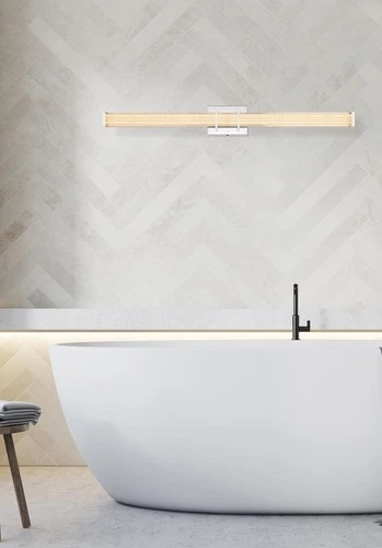 Living District Ivaan 36" Led Wall Sconce in Chrome - Picture 2 of 9