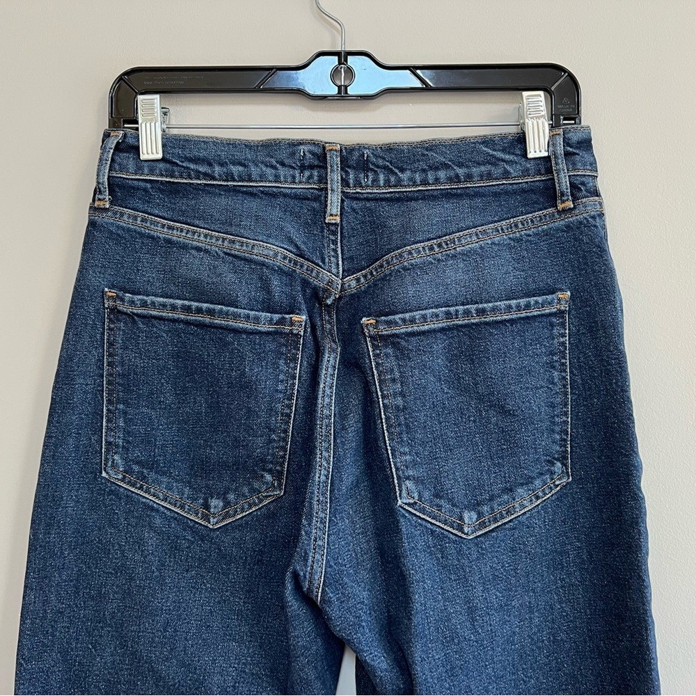Agolde Riley Crop Organic Cotton Jeans in Divided Dark Blue Wash, size 27 image 5
