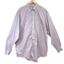 Brooks Brother Non Iron Supima Cotton Pink Plaid Shirt Men 17 1/2 37 Business