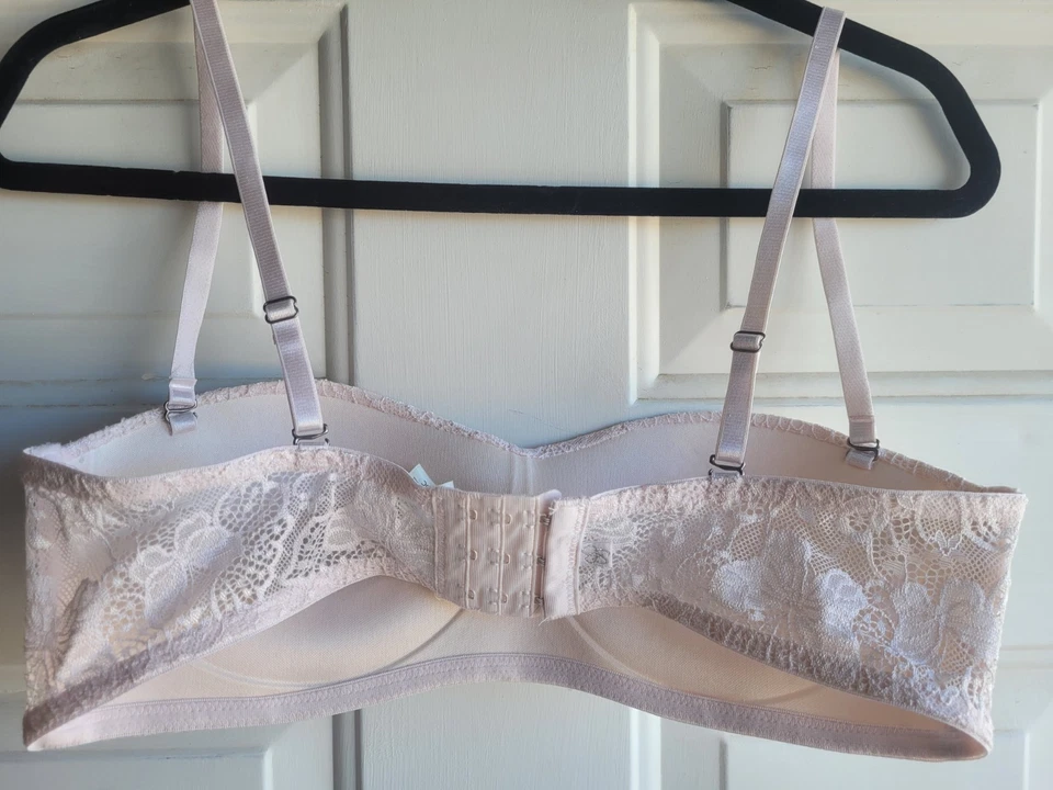 Sujetador Jessica Simpson 36C Sin Alambres Beige Encaje Acolchado Se convierte a Sin Tirantes Nuevo Sin Etiquetas Foto 2 de 4