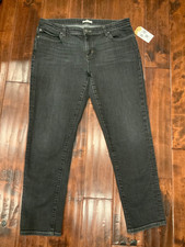 Eileen Fisher Charcoal Black Straight Skinny Denim Jeans, Size 10 (US)