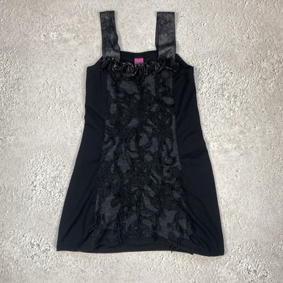 Save The Queen Damen Italienisches Ärmelloses Top Geblümt Schwarz Größe L