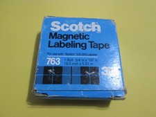 Scotch 3M 763 Magnetic Labeling Tape Black 3/4X197 inch For Scotch EA200 Labeler