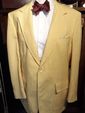 VTG 1960s Linen Men's Sport Coat Blazer 40R Yellow Pastel Jacket Palm Beach