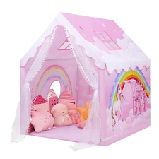 Kids Play Tent Pink Princess Tent for Girls, Large and Foldable Kids Playhous...