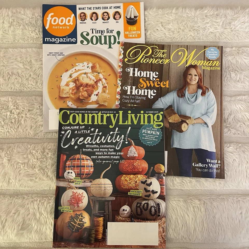 Halloween Magazines Halloween Country Living Food Network Pioneer Woman Lot Of 3 Foto 2 de 4