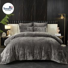 Crushed Velvet Comforter Set Queen, Lightweight Comforter Set, 5Pcs Ultra Soft B