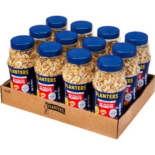 PLANTERS Unsalted Dry Roasted Peanuts 16 Oz 12-Pack