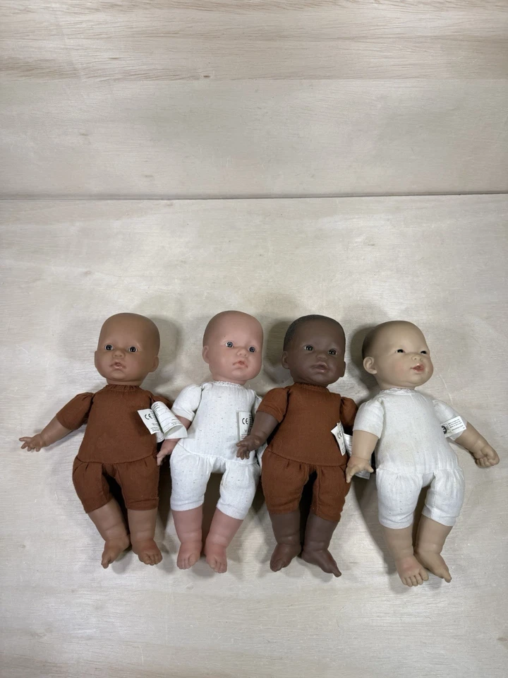 JC Toys Berenguer Doll LOT OF 4 Black, Asian, Hispanic 11” Cloth & Vinyl Dolls - Image 4 of 4