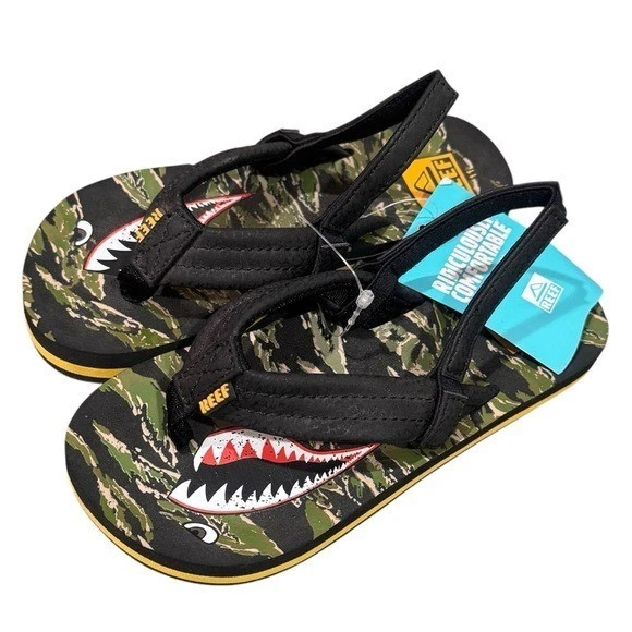 NUEVAS Sandalias Reef Little Ahi Tiger Shark Resort Vacaciones Playa Niño’s 11 Foto 3 de 4