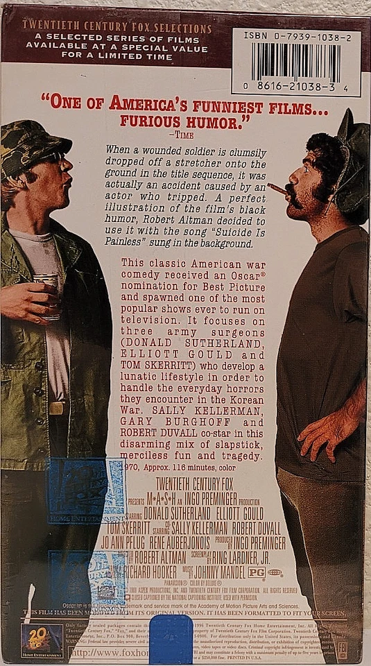 MASH (VHS, 1970) Donald Sutherland, Elliot Gould, Tom Skerritt - New, Sealed! - Image 2 of 2