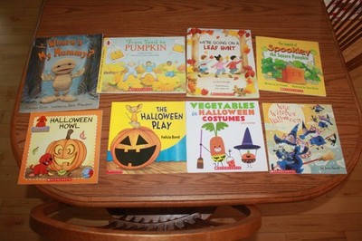 8 Halloween Fall Picture Book Lot Child Teacher Clifford Pumpkin Leaf Witch