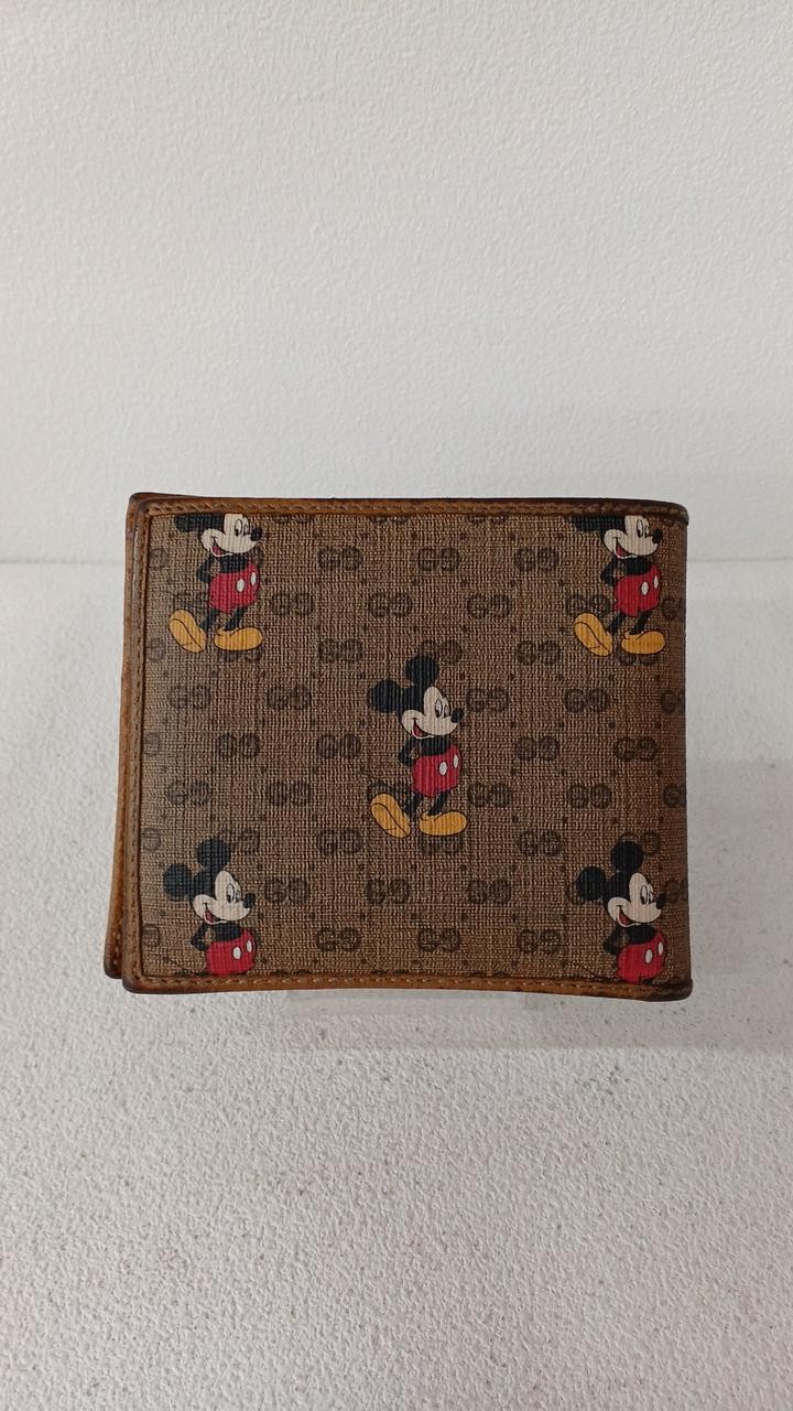 Bifold Wallet Model Brown Mickey Pattern Conditio… - image 2