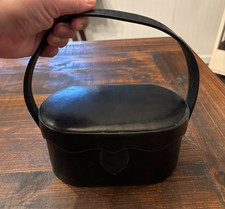 Vintage Women's 1950's Black Flip Box Hard Case Handbag Purse Pocketbook ~ DIY