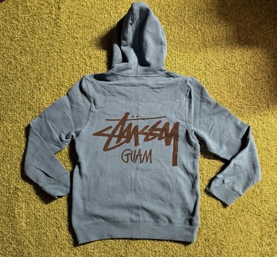 Stussy Hoodie Guam Chapter Sz Small Blue RARE ARCHIVED COLOR