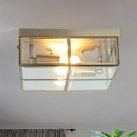 Bauhaus Deckenleuchte 2-Flammig E14 In Bronze Metall Glas Ø25 Cm Deckenlampe