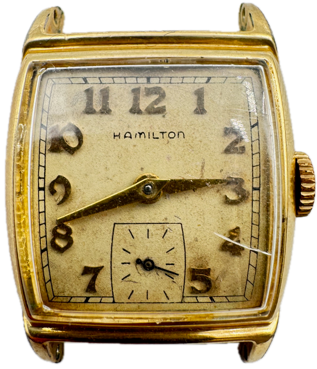 Vintage 1948 Hamilton Forbes Men's Mechanical Wristwatch 747 USA 14k Gold Filled