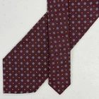 New Luciano Barbera Italy Men's Burgundy Red Plaid Jacquard Silk Tie NWT