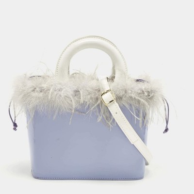 Staud Nic Tasche Fliederweiß Feder und Lackleder