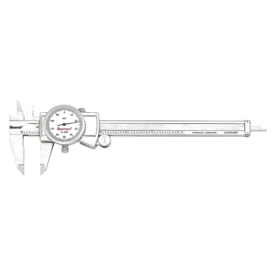 Robust Stainless Steel Dial Caliper - 0-6" Range, White Face - Image 3 of 4