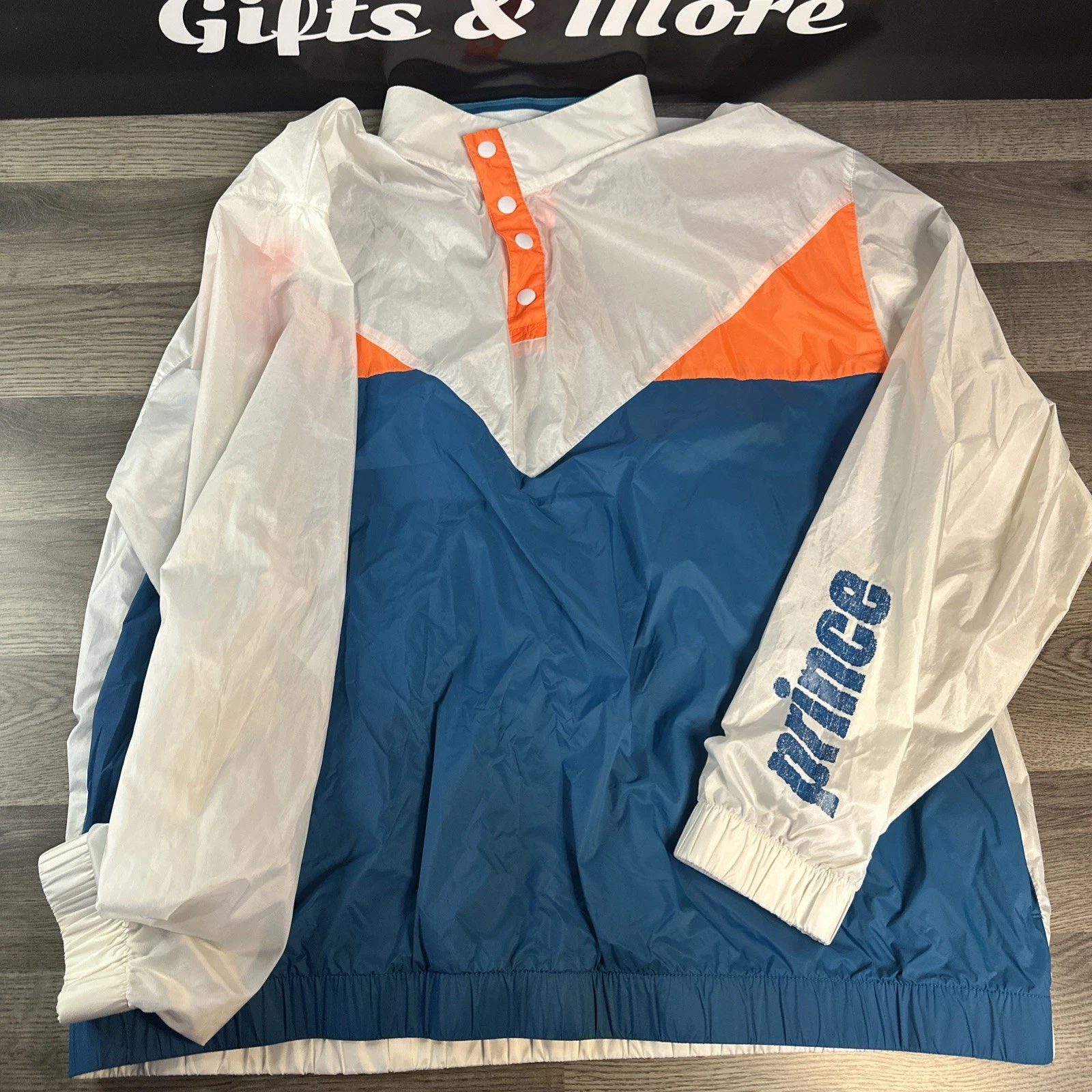 Vintage Prince Colorblock Pullover Windbreaker Jacket Men XXL Neon Retro Running